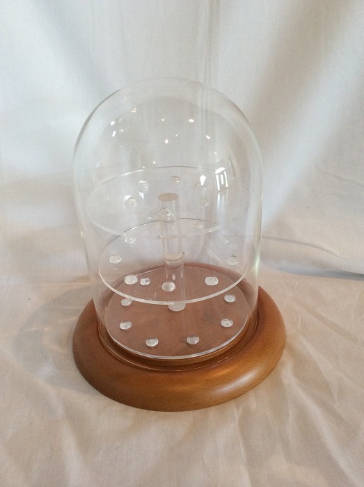 Med Glass Display Dome for Collectible Thimbles oak