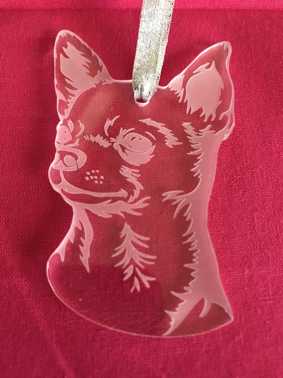 3" Acrylic or Wood Chihuahua Head Ornament