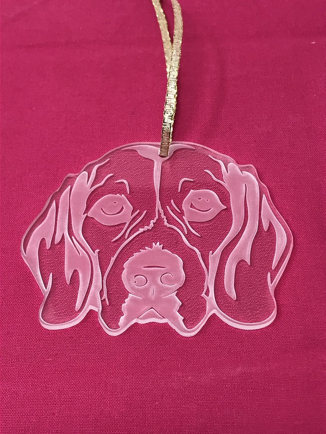 3" Acrylic or Wood Beagle Dog #C Ornament