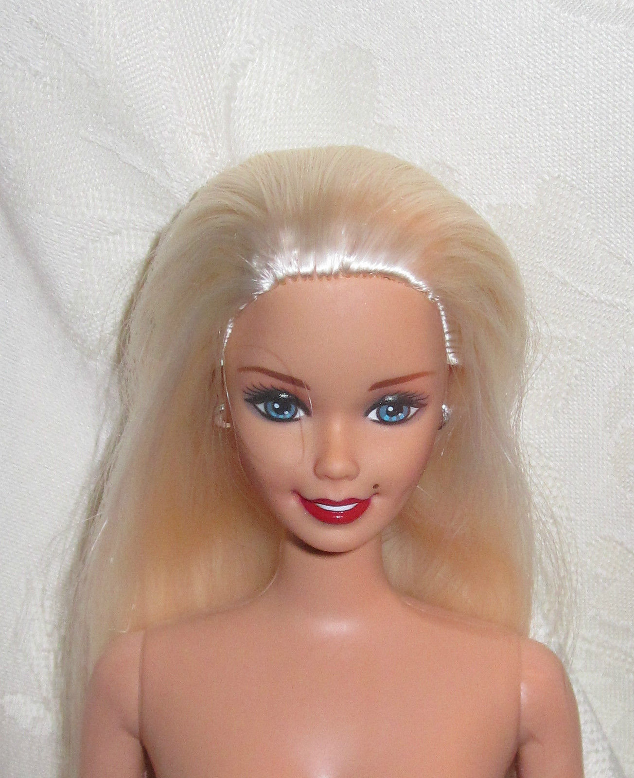 Nude Barbie Doll Platinum Blonde Blue Eyes Harley Davidson