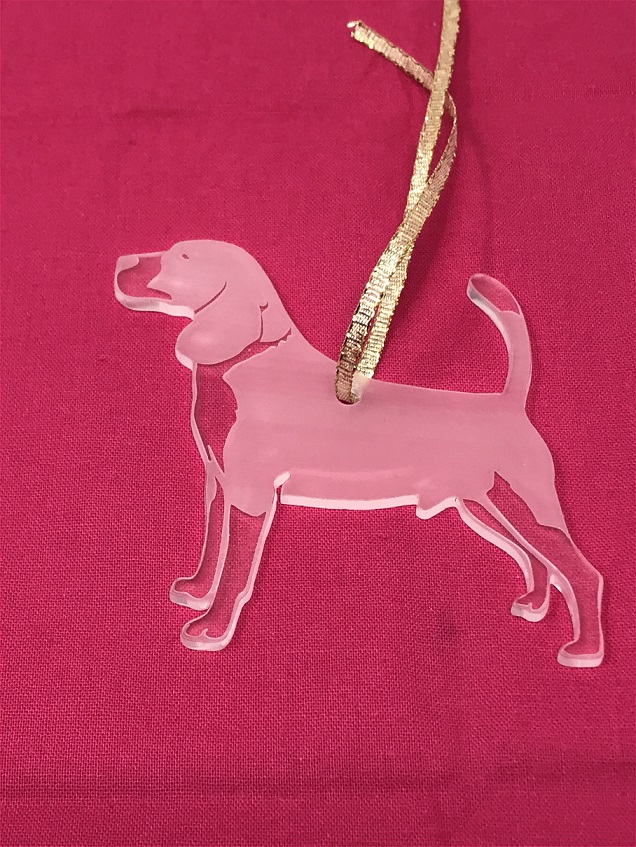 3" Acrylic or Wood Personalized Beagle Dog Body Ornament