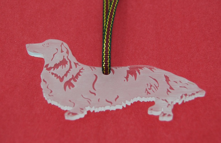 3" Acrylic Long Hair Dachshund Ornament