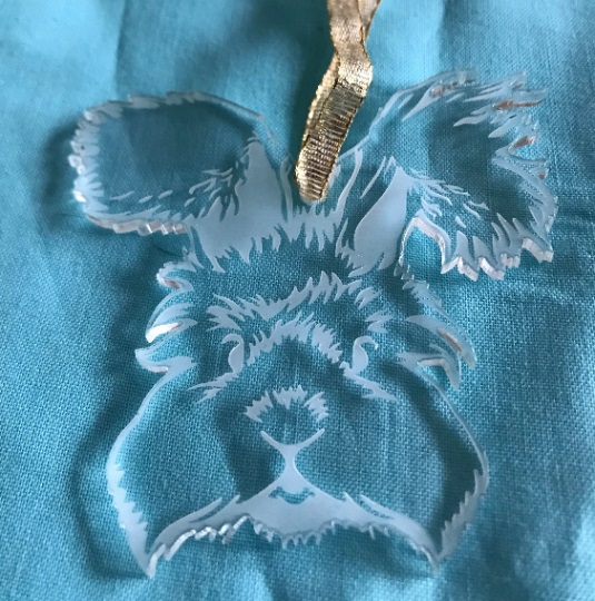 3" Acrylic or Wood English Angora Rabbit Ornament