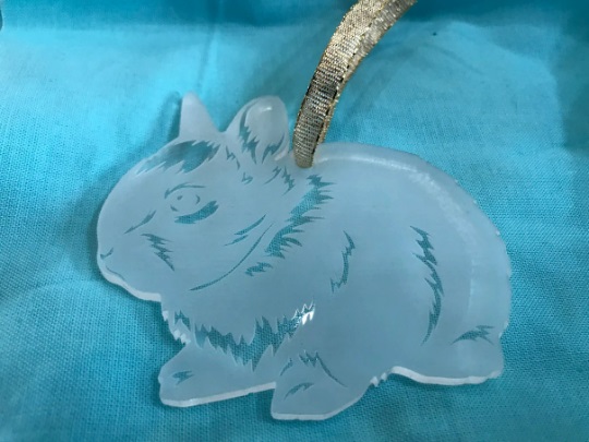 3" Acrylic or Wood Netherland Dwarf Rabbit Ornament