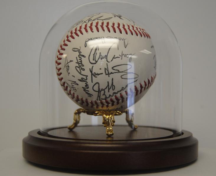 5.5" Glass Dome Softball Display with P. Ann Brass Riser