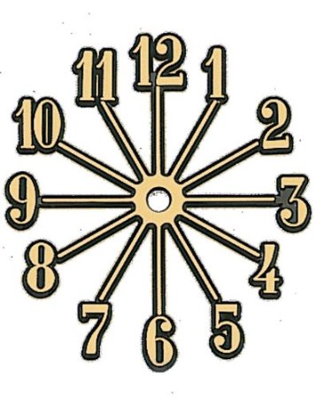 3" Classic Full Sunburst Plastic Clock Numbers