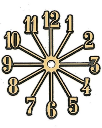 4" Classic Full Sunburst Plastic Clock Numbers